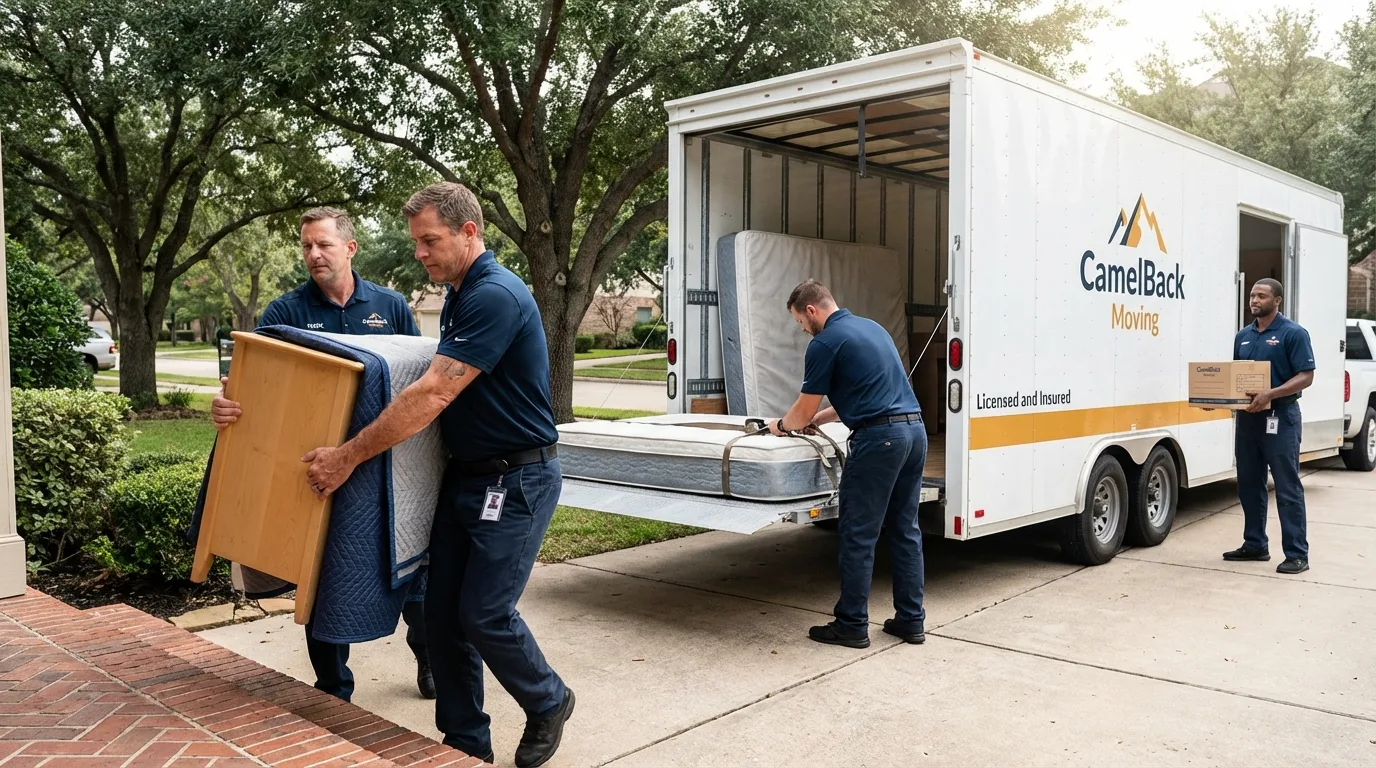 Crew loading residential truck for cross-state move from West Orange, NJ